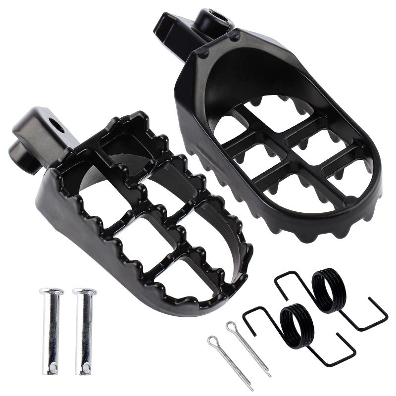 QAZAKY Black Aluminium Foot Pegs Rest Footrest Footpegs XR50 XR50R XR70 XR70R XR80R XR100R CRF50 CRF50F CRF70 CRF70F CRF80 CRF80F CRF100F KLX110 50cc 70cc 90cc 110cc 125cc Dirt Bike TaoTao Jonway - Image 1